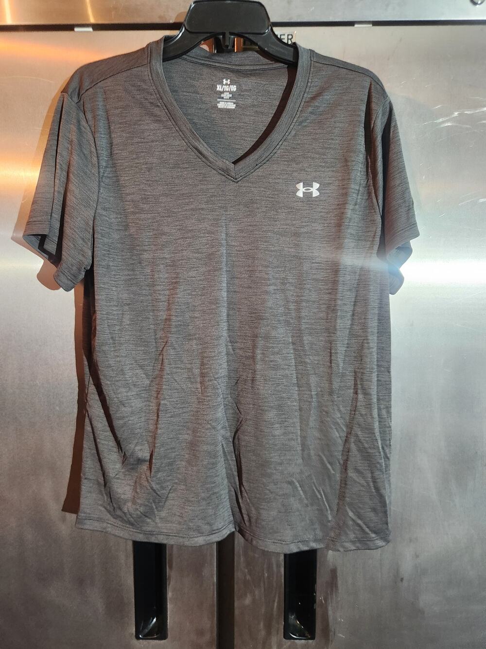 Under Armour Loose Fit V-Neck T-Shirt Gray Size XL